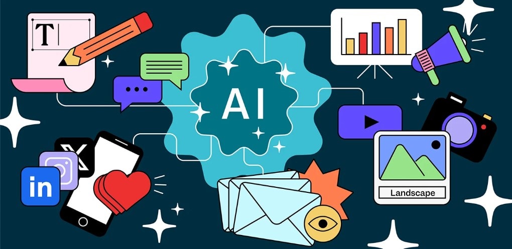 AI-powered tools streamline content creation for digital marketers, enhancing efficiency and creativity.