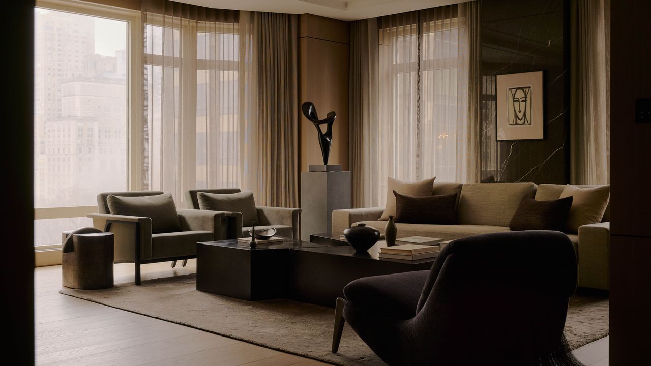 A house transformed from chaos to an artistic masterpiece through 25 years of renovation, featuring custom designs by renowned architects and a central park view.