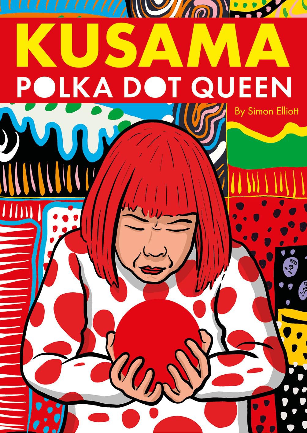 Yayoi Kusama, a 60s Japanese artist known for Polka Dot art and mental struggles, is explored in Simon Elliott’s graphic biography, which delves into her early life and ongoing impact on surreal happenings.