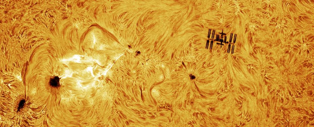 Andrew McCarthy captured a stunning photobomb of a solar flare during an ISS transit, offering a rare opportunity for astrophotography as the brief event passed by Earth safely.