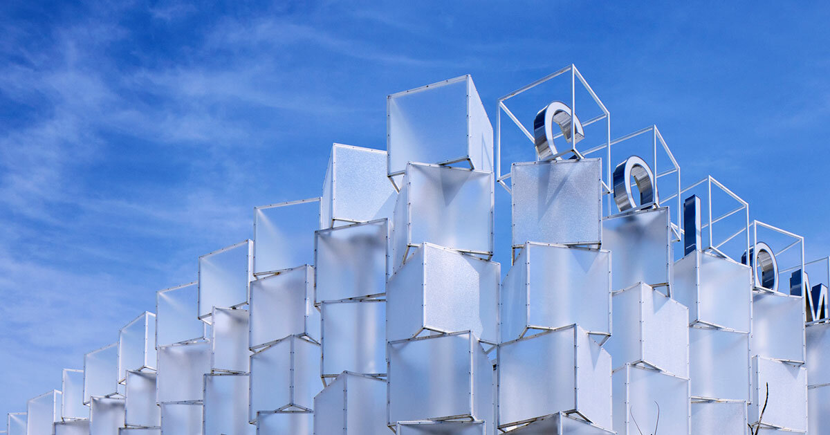 MORF Inc.’s Narrative-Driven Pavilion at Osaka Expo 2025 features translucent daily-shifting cubes made of semi-transparent polycarbonate with a prefabricated steel frame. Inspired by Colombia’s beauty, the pavilion combines sustainable design and modularity for future projects.