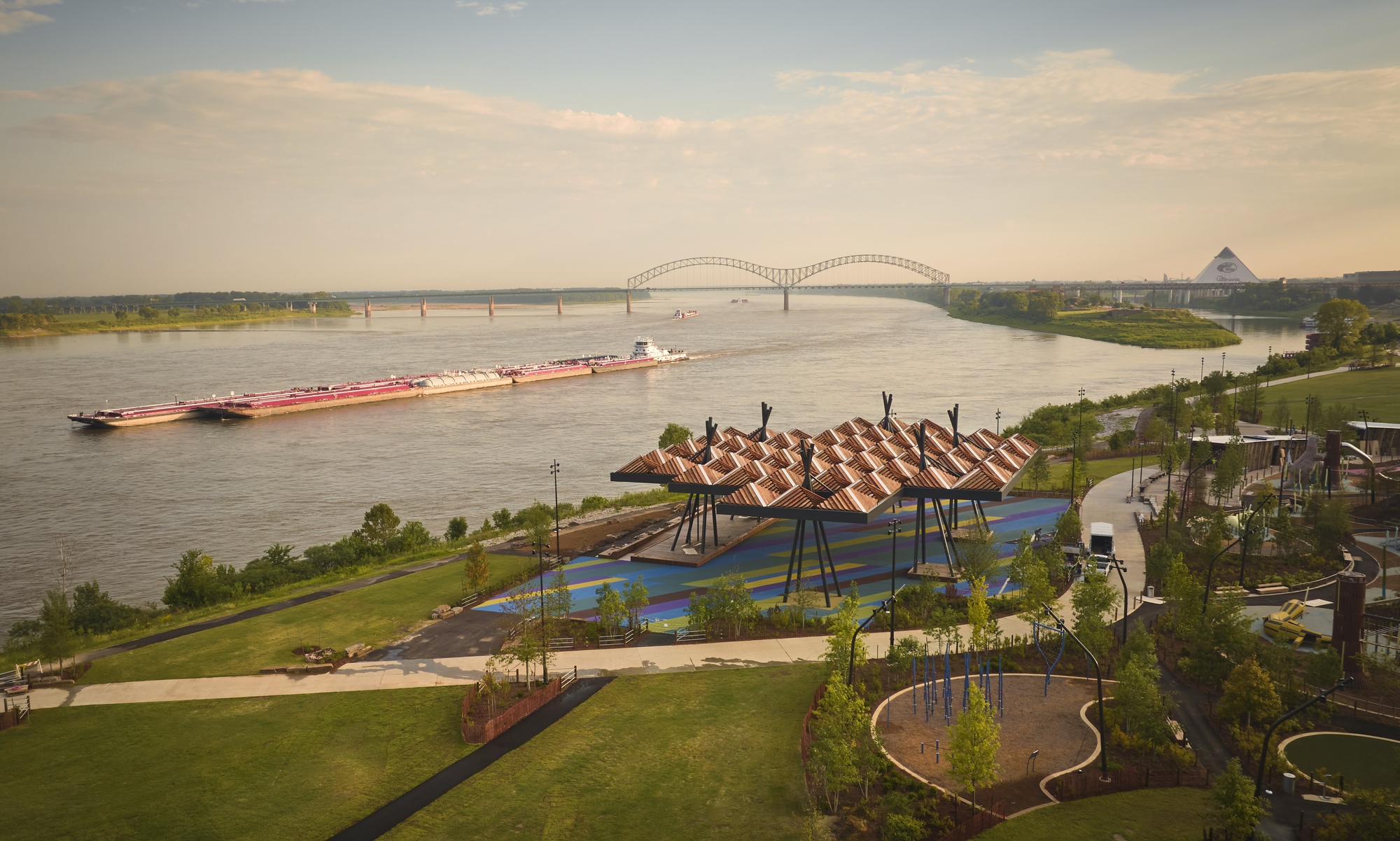 Tom Lee Park by SCAPE and Studio Gang opens in Memphis, transforming the Mississippi Riverfront into a 31-acre public space